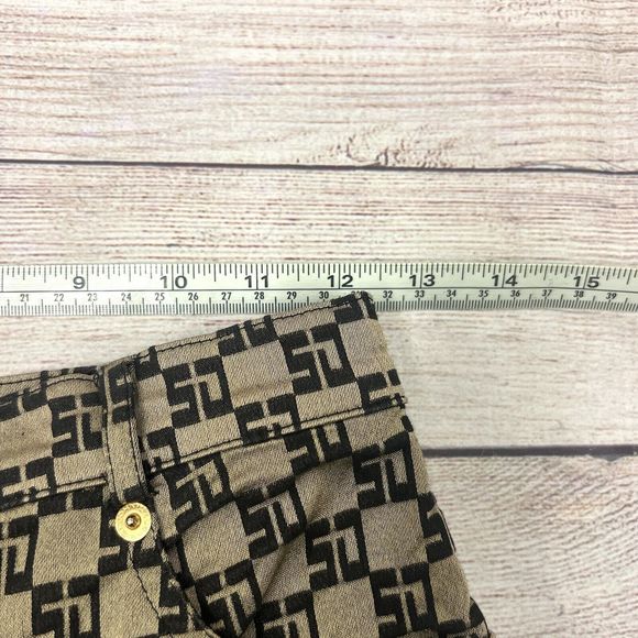 St. John Sport Essentials Vintage Y2K Beige Black Monogram Print High Waisted 2 - Picture 8 of 10